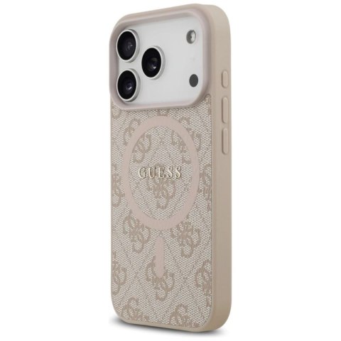 Etui Guess 4G Ring Classic Logo MagSafe na iPhone 17 Pro - różowe Guess