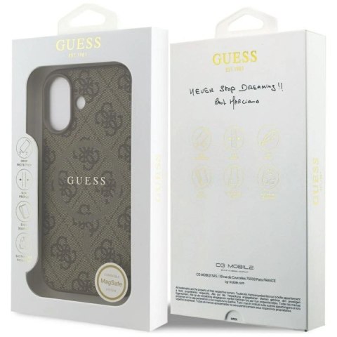 Etui Guess 4G Ring Classic Logo MagSafe na iPhone 17 - brązowe Guess