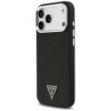 Etui Guess Glitter Triangle Logo MagSafe do iPhone 17 Pro Max - czarne Guess