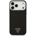 Etui Guess Glitter Triangle Logo MagSafe do iPhone 17 Pro Max - czarne Guess