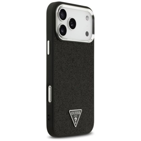 Etui Guess Glitter Triangle Logo MagSafe do iPhone 17 Pro Max - czarne Guess