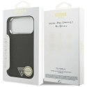 Etui Guess Glitter Triangle Logo MagSafe do iPhone 17 Pro Max - czarne Guess
