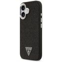 Etui Guess Glitter Triangle Logo MagSafe do iPhone 17 - czarne Guess
