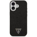 Etui Guess Glitter Triangle Logo MagSafe do iPhone 17 - czarne Guess