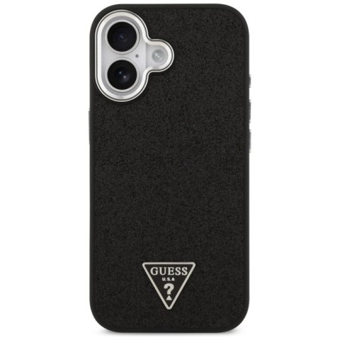Etui Guess Glitter Triangle Logo MagSafe do iPhone 17 - czarne Guess