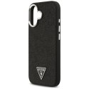 Etui Guess Glitter Triangle Logo MagSafe do iPhone 17 - czarne Guess