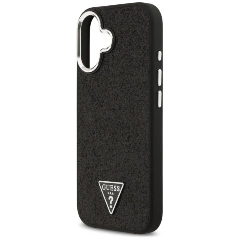 Etui Guess Glitter Triangle Logo MagSafe do iPhone 17 - czarne Guess