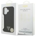 Etui Guess Glitter Triangle Logo MagSafe do iPhone 17 - czarne Guess