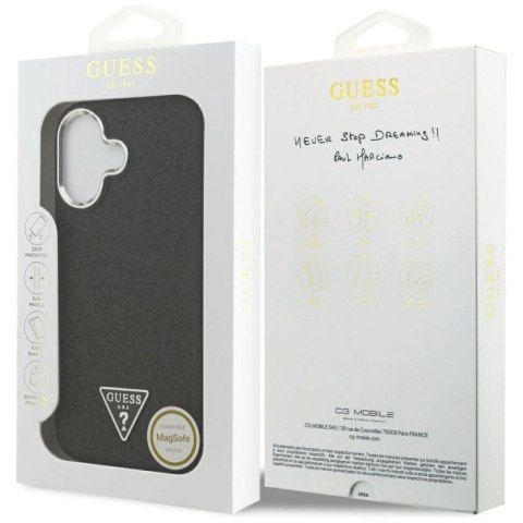 Etui Guess Glitter Triangle Logo MagSafe do iPhone 17 - czarne Guess