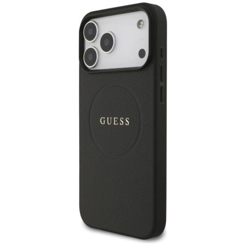 Etui Guess Grained Ring MagSafe do iPhone 17 Pro Max - czarne Guess