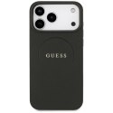Etui Guess Grained Ring MagSafe do iPhone 17 Pro Max - czarne Guess