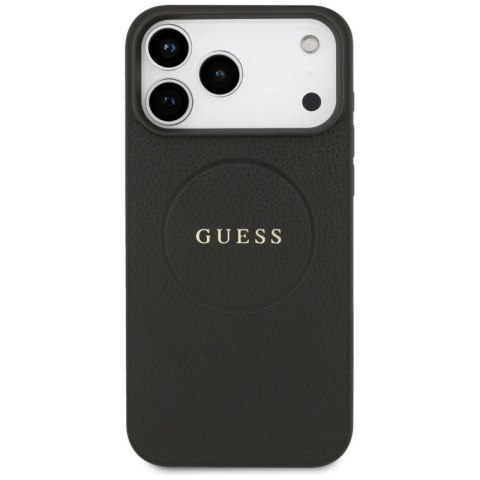 Etui Guess Grained Ring MagSafe do iPhone 17 Pro Max - czarne Guess