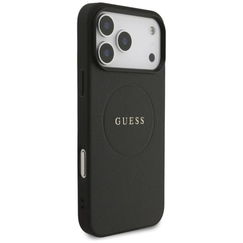 Etui Guess Grained Ring MagSafe do iPhone 17 Pro Max - czarne Guess
