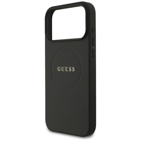 Etui Guess Grained Ring MagSafe do iPhone 17 Pro Max - czarne Guess