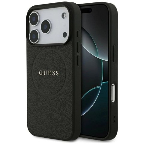 Etui Guess Grained Ring MagSafe do iPhone 17 Pro - czarne Guess