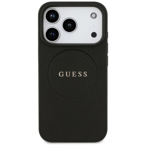 Etui Guess Grained Ring MagSafe do iPhone 17 Pro - czarne Guess