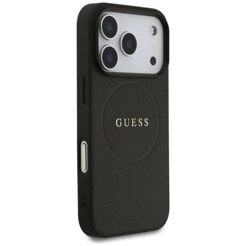 Etui Guess Grained Ring MagSafe do iPhone 17 Pro - czarne Guess
