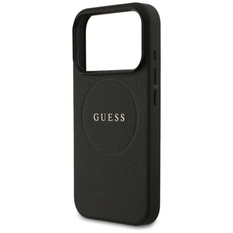 Etui Guess Grained Ring MagSafe do iPhone 17 Pro - czarne Guess
