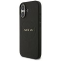 Etui Guess Grained Ring MagSafe do iPhone 17 - czarne Guess