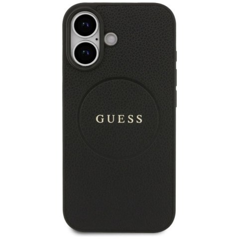 Etui Guess Grained Ring MagSafe do iPhone 17 - czarne Guess