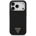 Etui Guess Silicone Triangle Logo MagSafe do iPhone 17 Pro Max - czarne Guess