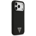 Etui Guess Silicone Triangle Logo MagSafe do iPhone 17 Pro Max - czarne Guess
