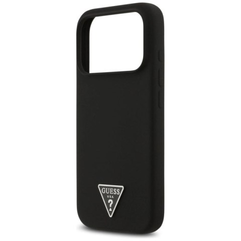 Etui Guess Silicone Triangle Logo MagSafe do iPhone 17 Pro Max - czarne Guess