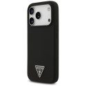Etui Guess Silicone Triangle Logo MagSafe do iPhone 17 Pro - czarne Guess