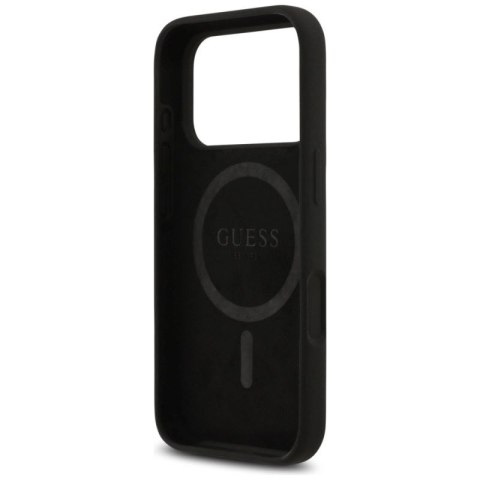 Etui Guess Silicone Triangle Logo MagSafe do iPhone 17 Pro - czarne Guess