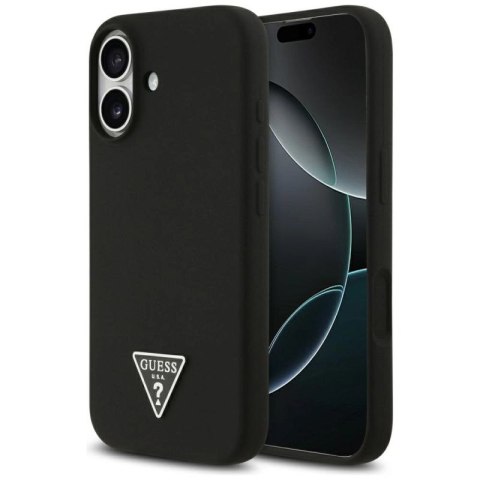 Etui Guess Silicone Triangle Logo MagSafe do iPhone 17 - czarne Guess