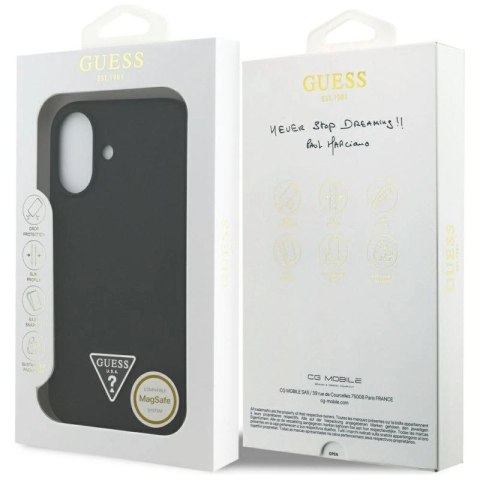 Etui Guess Silicone Triangle Logo MagSafe do iPhone 17 - czarne Guess