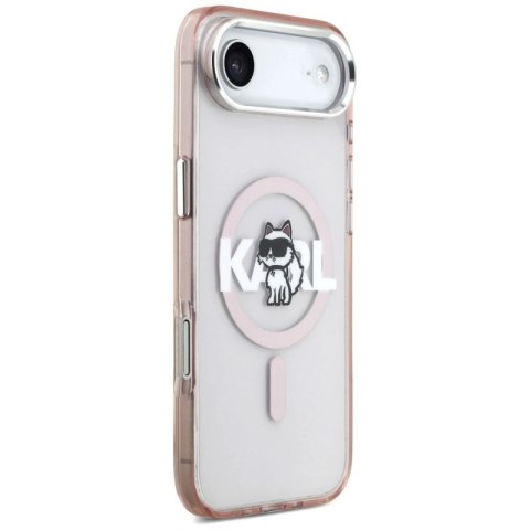 Etui Karl Lagerfeld IML Choupette Sketch Logo MagSafe na iPhone 17 Air - różowe Karl Lagerfeld