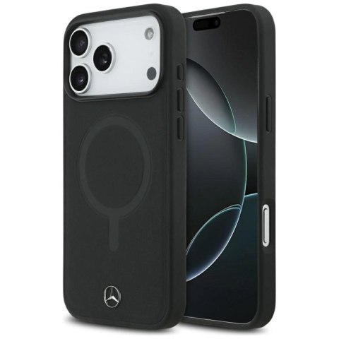 Etui Mercedes Plain Smooth Leather MagSafe do iPhone 17 Pro Max - czarne Mercedes
