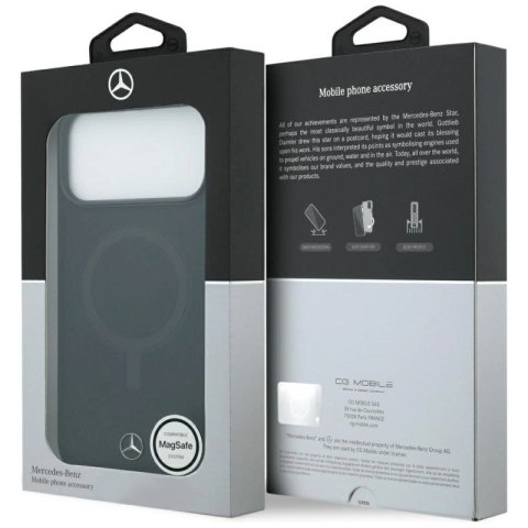 Etui Mercedes Plain Smooth Leather MagSafe do iPhone 17 Pro Max - czarne Mercedes