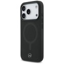 Etui Mercedes Plain Smooth Leather MagSafe do iPhone 17 Pro - czarne Mercedes