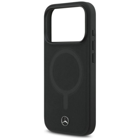 Etui Mercedes Plain Smooth Leather MagSafe do iPhone 17 Pro - czarne Mercedes