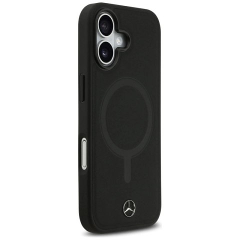 Etui Mercedes Plain Smooth Leather MagSafe do iPhone 17 - czarne Mercedes