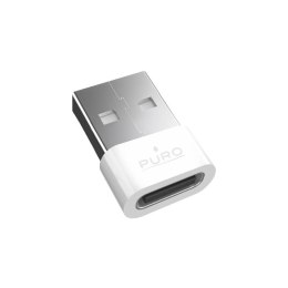 Adapter Puro USB-C - USB-A przejściówka - biały Puro