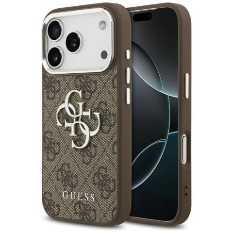 Etui Guess 4G Big 4G Classic Logo na iPhone 17 Pro brązowy - srebrne Guess