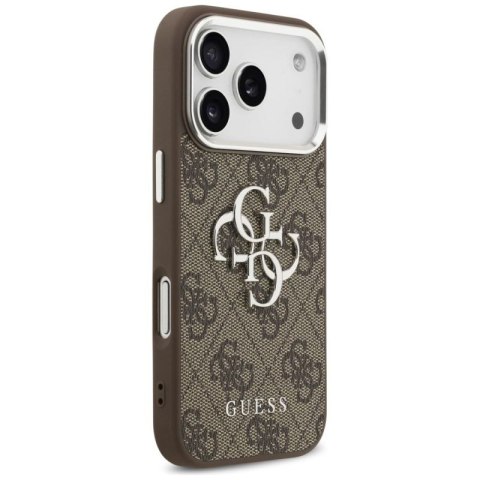 Etui Guess 4G Big 4G Classic Logo na iPhone 17 Pro brązowy - srebrne Guess