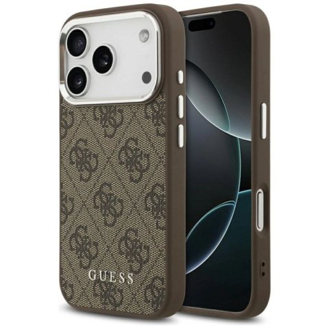 Etui Guess 4G Classic Logo MagSafe na iPhone 17 Pro Max - brązowe Guess