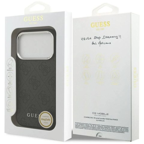 Etui Guess 4G Classic Logo MagSafe na iPhone 17 Pro - czarne Guess