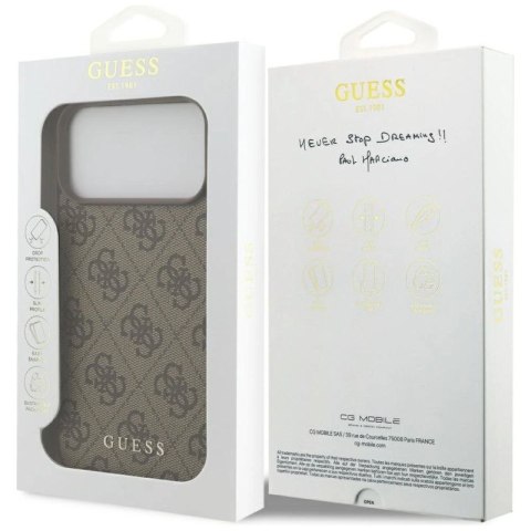 Etui Guess 4G Classic na iPhone 17 Pro Max - brązowe Guess