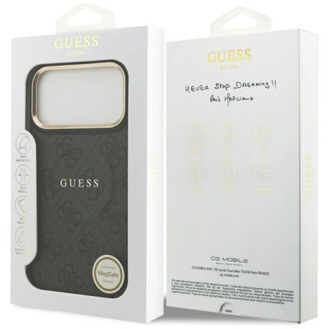 Etui Guess 4G PU Classic Logo MagSafe na iPhone 17 Pro Max - czarne