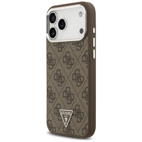 Etui Guess 4G Triangle Logo MagSafe na iPhone 17 Pro Max - brązowe Guess