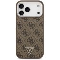 Etui Guess 4G Triangle Logo MagSafe na iPhone 17 Pro Max - brązowe Guess