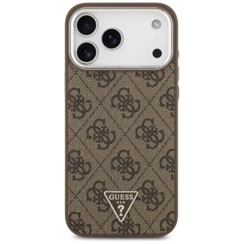 Etui Guess 4G Triangle Logo MagSafe na iPhone 17 Pro Max - brązowe Guess