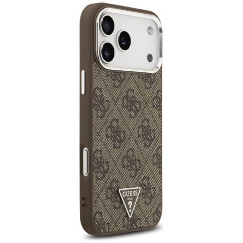 Etui Guess 4G Triangle Logo MagSafe na iPhone 17 Pro Max - brązowe Guess