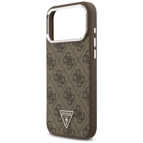 Etui Guess 4G Triangle Logo MagSafe na iPhone 17 Pro Max - brązowe Guess