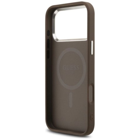 Etui Guess 4G Triangle Logo MagSafe na iPhone 17 Pro Max - brązowe Guess